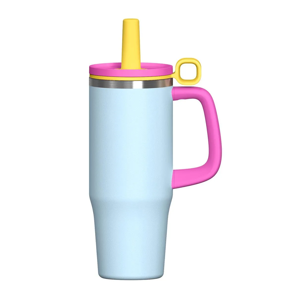40oz Handle Car Tumbler with Straw Lid thumbnail