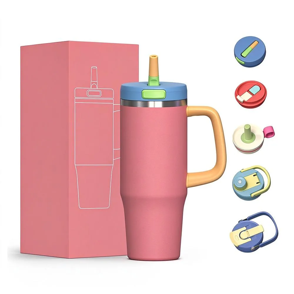 Straw Car Tumbler with Handle thumbnail