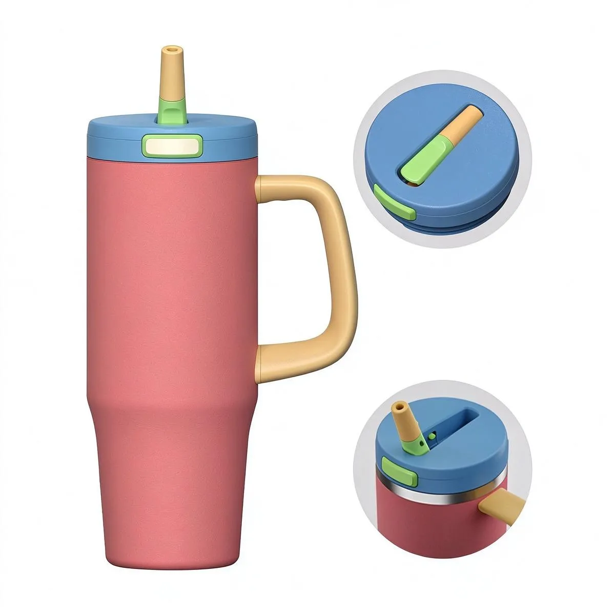 Straw Car Tumbler with Handle thumbnail
